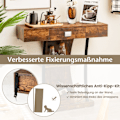Miniatyrbillede 3 af 5: T-formet konsolbord til små rum 91 x 30 x 88 cm Rustik brun