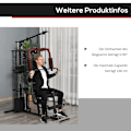 Miniatyrbild 7 av 10: Gym Multigym Fitnessstation Multigym Med Vikter, Lat Pull-Down & Leg Curl, Metall & Pu Syntetiskt Läder, Svart