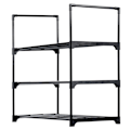 Miniatyrbillede 3 af 11: Skohylde metal sort 3-plan 57x28x55 cm