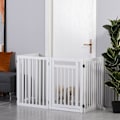 Pikkukuva 3 / 10: Stair Gate Kokoontaittuva Ei Porausesteitä Portti Suojaportti 4 Kpl Vapaasti Seisova 2 Tukijalalla Valkoinen 81 Cm