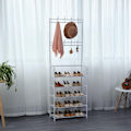 Miniatyrbillede 3 af 3: Herzberg Segmented Hallstand Tøjbøjle med 5 hylder Skostativ - 60x173cm