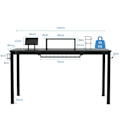 Miniatyrbillede 3 af 5: Spillebord 140 cm gaming skrivebord med skærmhylde 155 x 60 x 94 cm sort