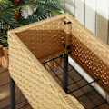 Miniatyrbillede 8 af 10: Højbed Polyrattan Blomsterkasse Med Fødder Og Hylde, Sand, 70 X 30 X 72 Cm