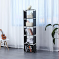 Miniatyrbillede 3 af 5: Herzberg 5-lags multifunktions bogreol og opbevaringsstativ - 42x153 cm sort