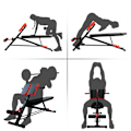 Miniatyrbillede 7 af 10: Multivægtsbænk, Justerbar Fitnessbænk, Skråbænk, Mavetræner, Sort, 64 X 146 X 73,5-85 Cm