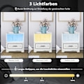 Miniatyrbillede 4 af 5: LED sengebord Intelligent natbord med 2 USB-porte Hvid