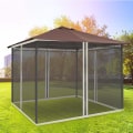 Miniatyrbillede 9 af 10: Myggenet 3X3 Gazebo 4 Sidepaneler Fly Net Zip Nylon Mesh Sort