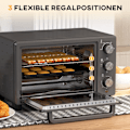 Pikkukuva 6 / 10: Miniuuni 21L 1400W 60 min Ajastin, pieni uuni 100°C-230°C säädettävällä lämpötilalla, miniuuni uunipellillä, ritilä, pöytäuuni ruostumatonta terästä,