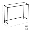 Miniatyrbillede 5 af 7: Moderne sort metal- og glaskonsolbord, 100x35x80 cm