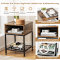 Miniatyrbillede 4 af 5: Sidebord med opbevaringsrum og gitterhylde sengebord med metalstel 40 x 40 x 57,5 ​​cm