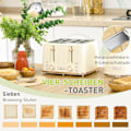 Miniatyrbild 6 av 10: Vattenkokare med brödrost 1,7L vattenkokare 4 skivor toast frukostset med 7 bryningsnivåer, automatisk avstängning, avfrostnings- och återuppvärmnings