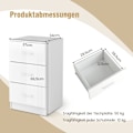 Miniatyrbillede 5 af 5: Sengebord med 3 skuffer højglans natbord 37,1 x 34,2 x 66,5 cm hvid