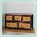 Miniatyrbillede 5 af 7: Kommode med 5 skuffer i rattan look