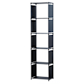 Miniatyrbillede 1 af 5: Herzberg 5-lags multifunktions bogreol og opbevaringsstativ - 42x153 cm sort