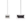 Miniatyrbillede 2 af 3: Mini DisplayPort kabel | DisplayPort 1.2 | Mini DisplayPort han | DisplayPort Hun | 21.6 Gbps | Nikkelplateret | 0.20 m | Runde | PVC | Hvid | Box