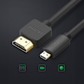 Miniatyrbillede 4 af 6: Audio Video kabel microHDMI - HDMI 2.0 1m sort