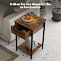 Miniatyrbillede 6 af 10: Sidebord, sofabord i industrielt design, sofabord med stålstel, til stue, soveværelse, 40 x 40 x 68 cm, rustik brun