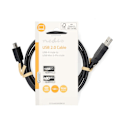 Pikkukuva 3 / 3: USB kaapeli | USB 2.0 | USB-A Uros | USB Mini-B 5 pin Uros | 480 Mbps | Niklattu | 1.00 m | Pyöreä | PVC | Musta | Label