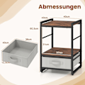 Miniatyrbillede 2 af 5: Sengebord med stofskuffe & åbent opbevaringsrum, sidebord, natbord