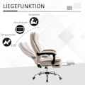 Miniatyrbillede 6 af 10: Kontorstol Drejestol Skrivebordsstol Med Tilbagelænet Funktion Fodstøtte Højdejusterbar Mikrofiber Beige + Sort + Sølv 63 X 71 X 110-118 Cm