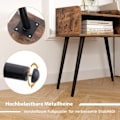 Miniatyrbillede 4 af 5: Sengebord sidebord med åbent rum sofabord med metal støtteben 50 x 32 x 58 cm rustik brun 1 stk.