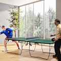 Pikkukuva 3 / 10: Indoor Pöytätennispöytä Pyörillä Pöytätennispöytä Taitettava Pöytätennispelisetti, Jossa 2 Pöytätennismailaa Ja 3 Palloa, Terästä, Vihreä
