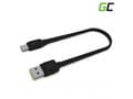Green Cell Flat Kabel USB-A till USB-C, 25 cm, snabbladdning