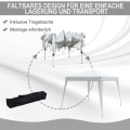 Miniatyrbillede 6 af 10: Foldepavillon Pavillon Foldetelt Partytelt Inkl. Bæretaske 2,4X2,4M Stål Hvid