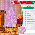 Miniatyrbillede 5 af 5: 180 cm stort flocket kunstigt juletræ med 808 PVC-grenspidser 350 LED-lys og 8 belysningstilstande