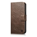 Miniatyrbillede 2 af 9: 2-i-1 læder Flip Cover iPhone 14 Anti-RFID olievoks pung etui mørkebrun