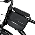 Miniatyrbillede 2 af 9: Cykelrammetaske, cykeltaske, vandtæt telefontaske, 1,5l, sort