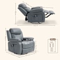 Miniatyrbild 4 av 10: Relaxstol, Massagefunktion, Elektrisk Tv-Stol, 8 Vibrationshuvuden, Vippfunktion, Vridbar, Fjärrkontroll, Sidoficka, Konstläder, Grå