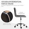 Miniatyrbillede 6 af 10: Kontorstol med ryglæn, højdejusterbar drejestol med hjul, skrivebordsstol kan holde op til 120 kg, til studie, kontor, sort