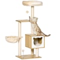 Pikkukuva 1 / 10: Beige Cat Tree Cat Cave Platform Puulastulevy Sisal 126Cm Korkeus