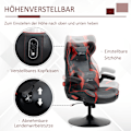 Miniatyrbild 6 av 10: Spelstol Gungfunktion, Höjdjusterbar, Ergonomisk, Högtalare, Svank-/Nackstöd, Konstläder