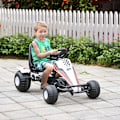 Miniatyrbillede 3 af 10: Go Kart Til Børn Pedalbil Med Pedal Og Bremser, Stålkonstruktion, Hvid, 104X66X57Cm, I 3-8 År