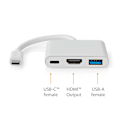 Miniatyrbillede 5 af 6: USB Multi-Port Adapter | USB 3.2 Gen 1 | USB-C™ Han | HDMI ™ -udgang / USB-A Hun / USB-C™ Hun | 5 Gbps | 0.10 m | Runde | Nikkelplateret | PVC | Hvid