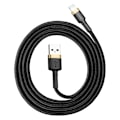 Miniatyrbillede 5 af 9: Holdbart flettet USB-kabel til iPhone Lightning QC3 1m - sort og guld