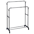 Miniatyrbillede 7 af 9: Stående tøjstativ metal sort dobbelt 110x45x152 cm