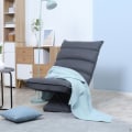 Miniatyrbillede 2 af 10: Afslapningsstol Gulvsofa Gulvstol Med 360° Roterende Base, 5-Trins Justerbart Ryglæn, Stål, Mørkegrå