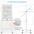 Miniatyrbillede 4 af 5: Dobbeltsidet mobil tavle med pennebakke & tilbehør til skolekontor 60 x 90 cm hvid