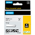 Miniatyrbillede 1 af 2: Dymo Rhino Industrial - vinyltape 12 mm x 5,5 m, sort på hvid baggrund