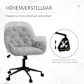 Miniatyrbillede 5 af 10: Kontorstol Skrivebordsstol Med Vippefunktion, Computerstol Højdejusterbar, Ergonomisk Arbejdsstol Med Fløjlslook, Lysegrå