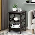 Miniatyrbillede 1 af 5: 3 plan sengebord OO-formet sidebord med stabil struktur 40 x 40 x 61 cm brun