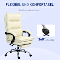 Pikkukuva 7 / 10: Työtuoli, 155° kallistettava, korkeussäädettävä pöytätuoli kallistustoiminnolla, jalkatuki, ergonominen kääntötuoli, beige