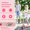 Pikkukuva 3 / 5: Lasten skootterin 2-pyöräinen potkupotku, jossa vilkkuvat pyörät jalusta ja taaperolelu vaaleanpunainen