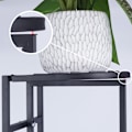 Miniatyrbillede 4 af 11: Sort metal blomsterstand med fem niveauer til potteplanter