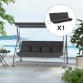 Miniatyrbild 2 av 10: Kuddset För Verandagunga 170 Cm Stolsdyna Gungdyna Sittdyna Trädgårdsgunga Trädgårdsdyna Ryggdyna Mörkgrå