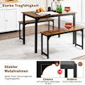 Miniatyrbild 5 av 5: Matbord med 2 bänkar Matgruppset om 3 110 x 70 cm Köksbord för 4 personer Kaffe + svart