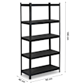 Miniatyrbillede 3 af 9: Metal lagerhylde 180 x 90 x 40 cm Humberg HR-851 sort